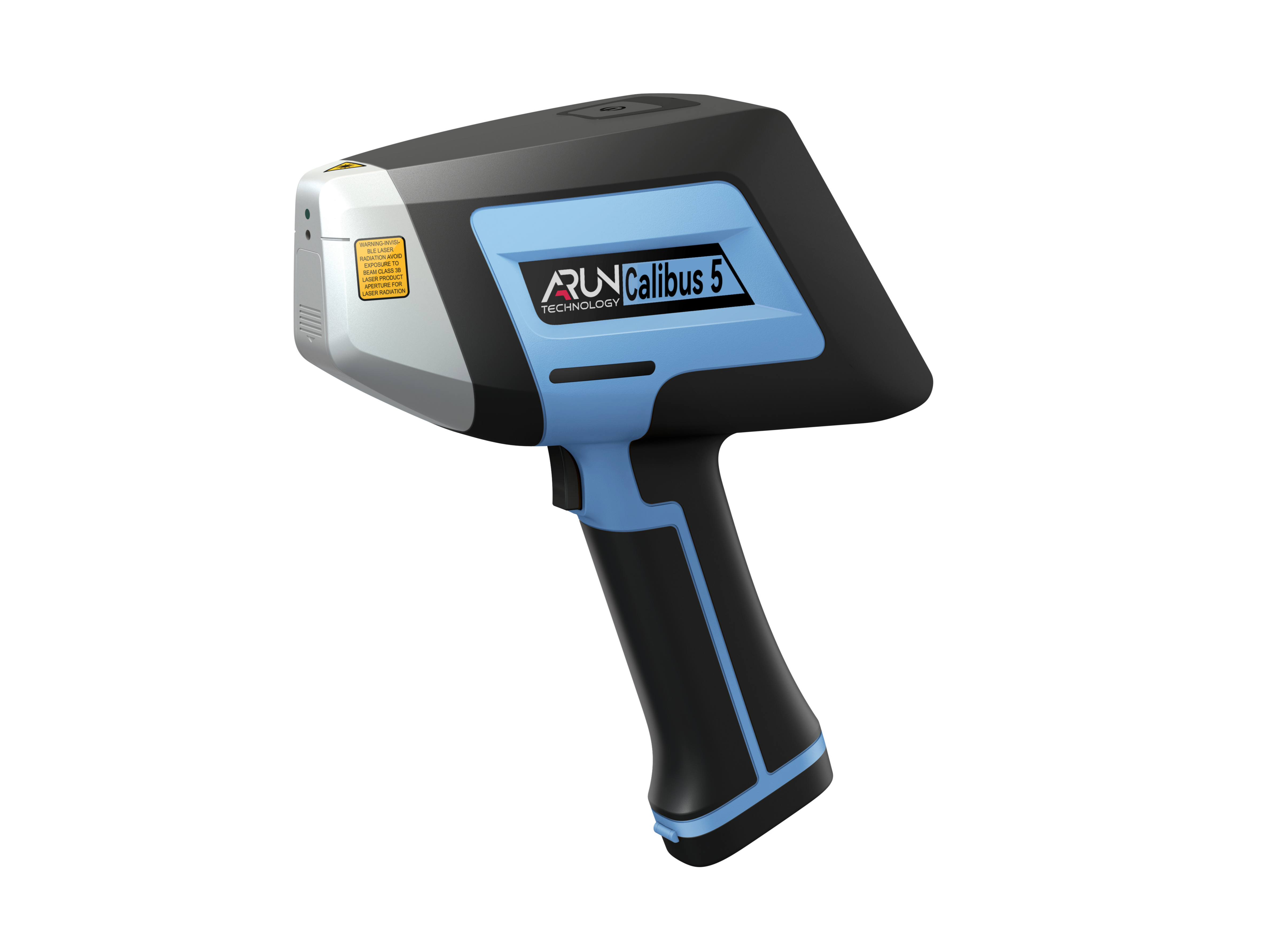 手持光谱仪侧面展示，黑色金属机身，配备彩色显示屏，操作手柄符合人体工学设计，户外检测环境